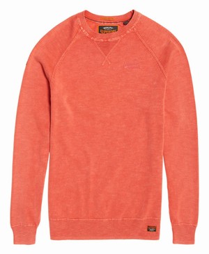 Superdry Garment Dye L.A. Crew Neck Férfi Ugró Narancssárga | OBXCL9538